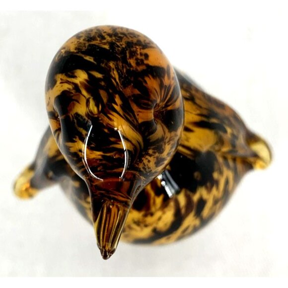 Murano Art Glass Penguin Figurine Italy Hand Blown Glass Yellow Black 3.75" - Picture 5 of 6